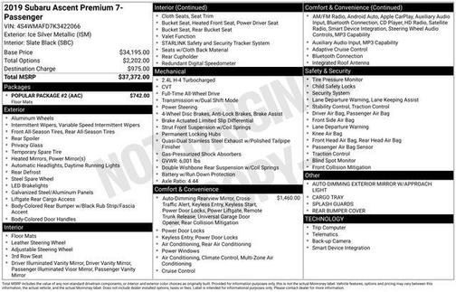 2019 Subaru Ascent Premium 7-Passenger