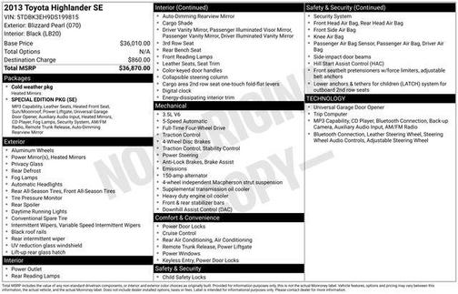 2013 Toyota Highlander Base Plus