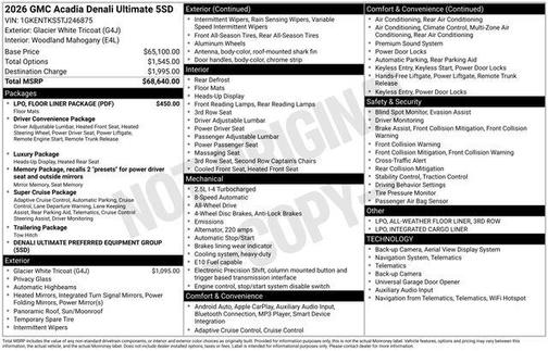 2026 GMC Acadia DENALI ULTIMATE
