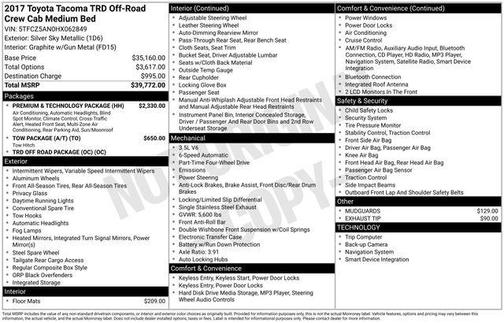 2017 Toyota Tacoma TRD Off Road