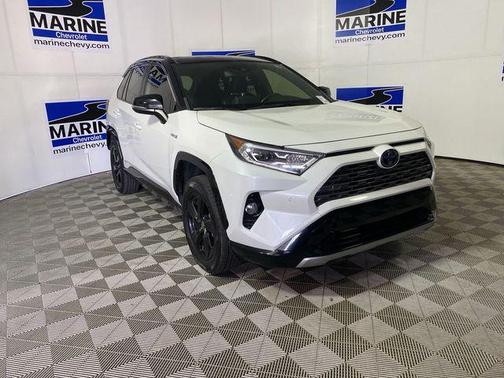 Blizzard Pearl w/Midnight Black Roof 2020 Toyota RAV4 Hybrid SE