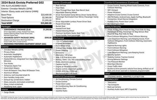 Cinnabar Metallic 2024 Buick Envista Preferred FWD