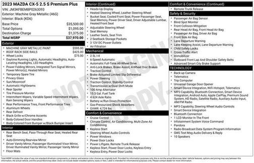 Machine Gray Metallic 2023 Mazda CX-5 2.5 S Premium Plus Package
