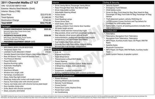 Mocha Steel Metallic 2011 Chevrolet Malibu 1LT