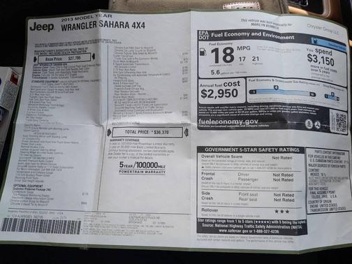2013 Jeep Wrangler Sahara