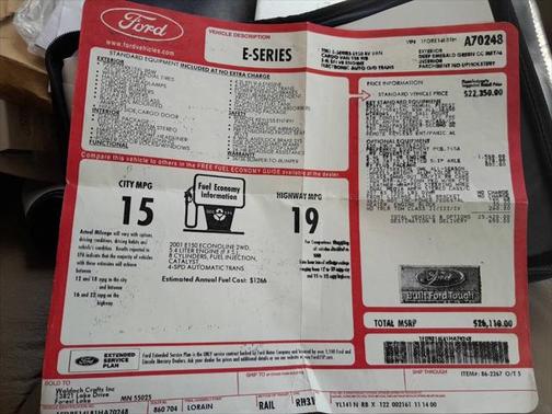 2001 Ford E150 Cargo