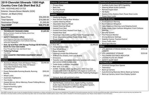 Brown Metallic 2019 Chevrolet Silverado 1500 High Country