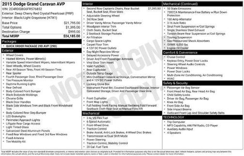 Deep Cherry Red Crystal 2015 Dodge Grand Caravan AVP/SE