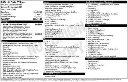 Gravity Gray 2024 Kia Forte GT-Line
