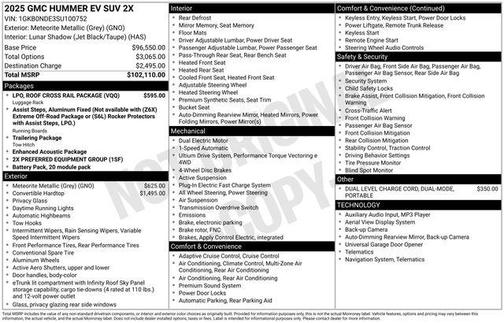 Meteorite Metallic 2025 GMC HUMMER EV SUV 2X