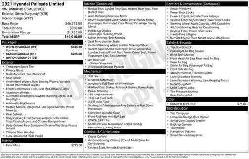 Burgundy 2021 Hyundai PALISADE Limited