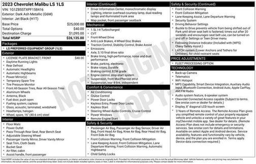 Ash 2023 Chevrolet Malibu 1LS