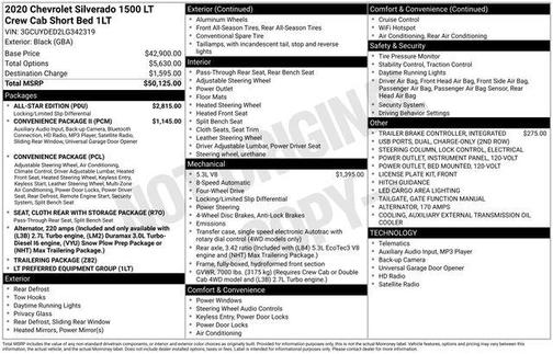 Black 2020 Chevrolet Silverado 1500 LT