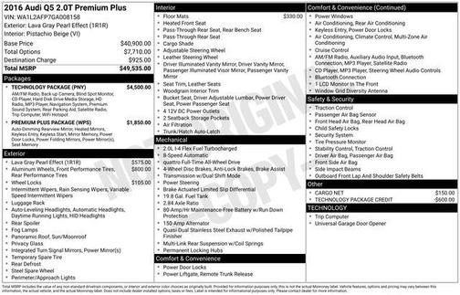 2016 Audi Q5 2.0T Premium Plus