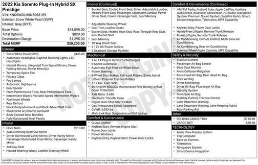 Snow White Pearl 2022 Kia Sorento Plug-In Hybrid SX Prestige