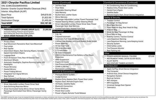 Crystal Metallic 2021 Chrysler Pacifica Limited