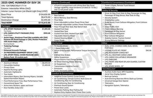 White 2025 GMC HUMMER EV SUV 3X