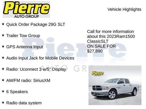 Bright White 2023 RAM 1500 Classic SLT