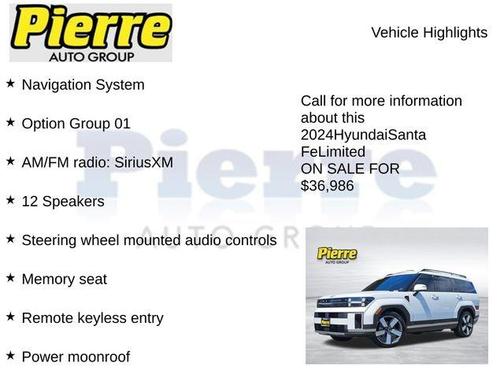 White 2024 Hyundai SANTA FE Limited