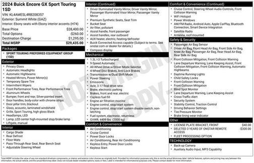 Summit White 2024 Buick Encore GX Sport Touring