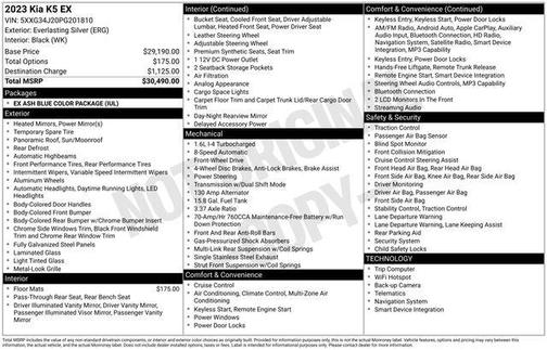 Everlasting Silver 2023 Kia K5 EX