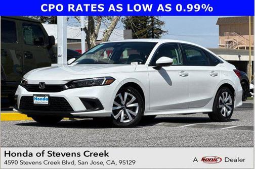 Platinum White Pearl 2024 Honda Civic LX