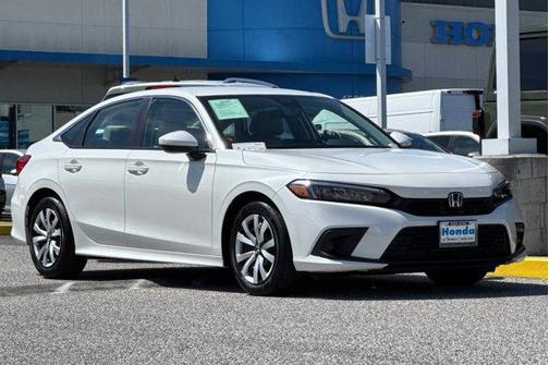 Platinum White Pearl 2024 Honda Civic LX