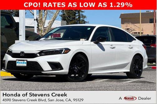 Platinum White Pearl 2024 Honda Civic Sport