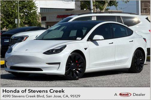 Pearl White Multi-Coat 2021 Tesla Model 3 Performance