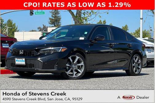 Crystal Black Pearl 2025 Honda Civic Hybrid Sport Touring