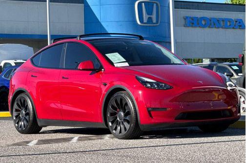 Red Multi-Coat 2022 Tesla Model Y Performance Dual Motor All-Wheel Drive