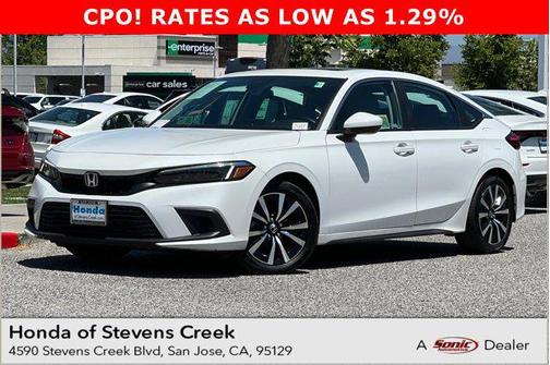 Platinum White Pearl 2023 Honda Civic EX-L