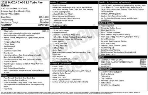 Aero Gray Metallic 2026 Mazda CX-30 2.5 Turbo Aire Edition