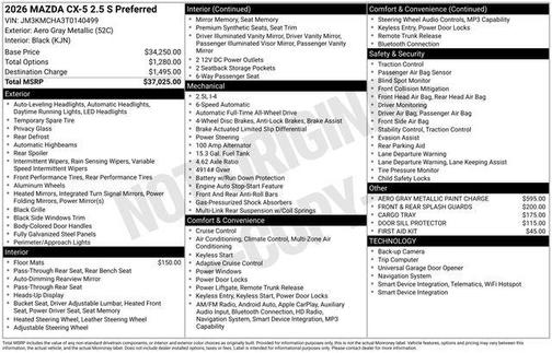 Aero Gray Metallic 2026 Mazda CX-5 Preferred