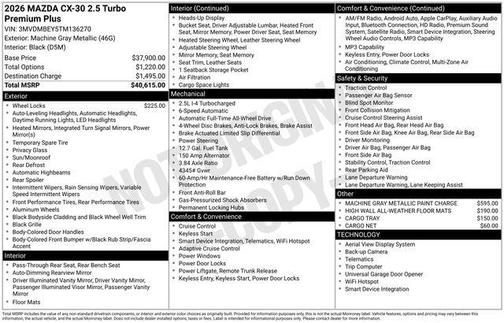 Machine Gray Metallic 2026 Mazda CX-30 Premium Package