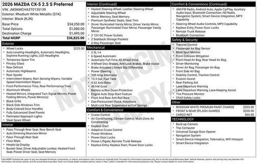 Rhodium White Metallic 2026 Mazda CX-5 Preferred