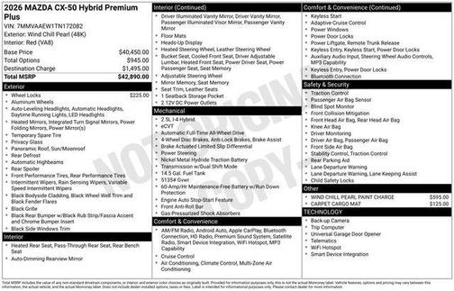 Wind Chill Pearl 2026 Mazda CX-50 Hybrid PREMIUM PLUS