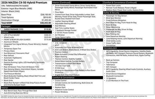Ingot Blue Metallic 2026 Mazda CX-50 Hybrid PREMIUM