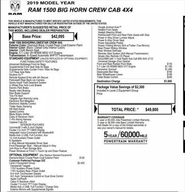 2019 RAM 1500 Big Horn