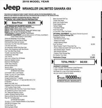 2018 Jeep Wrangler Unlimited Sahara