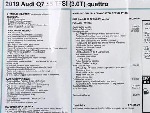 2019 Audi Q7 55 Prestige