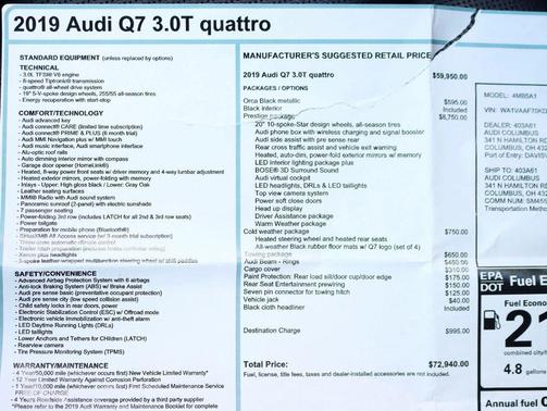 2019 Audi Q7 55 Prestige