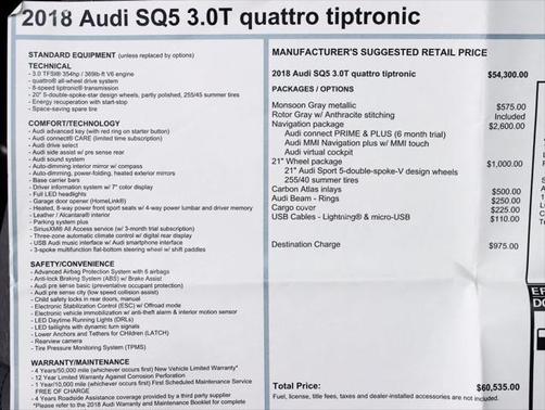 2018 Audi SQ5 3.0T Premium Plus