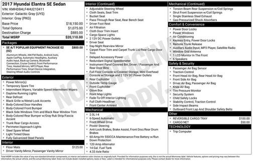 2017 Hyundai ELANTRA SE