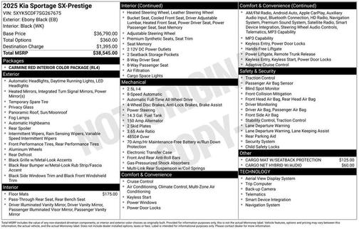 Ebony Black 2025 Kia Sportage SX-Prestige