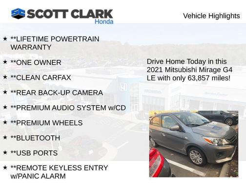 2021 Mitsubishi Mirage G4 LE
