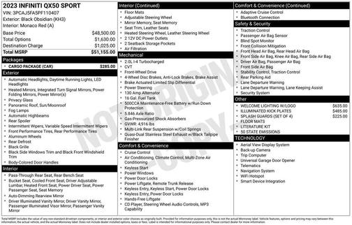 2023 INFINITI QX50 SPORT