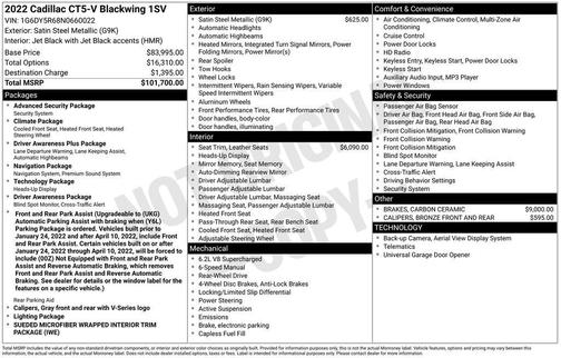 2022 Cadillac CT5-V V-Series Blackwing