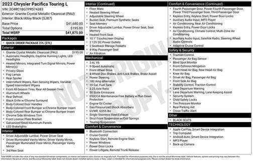 2023 Chrysler Pacifica Touring L