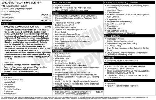 2012 GMC Yukon SLE